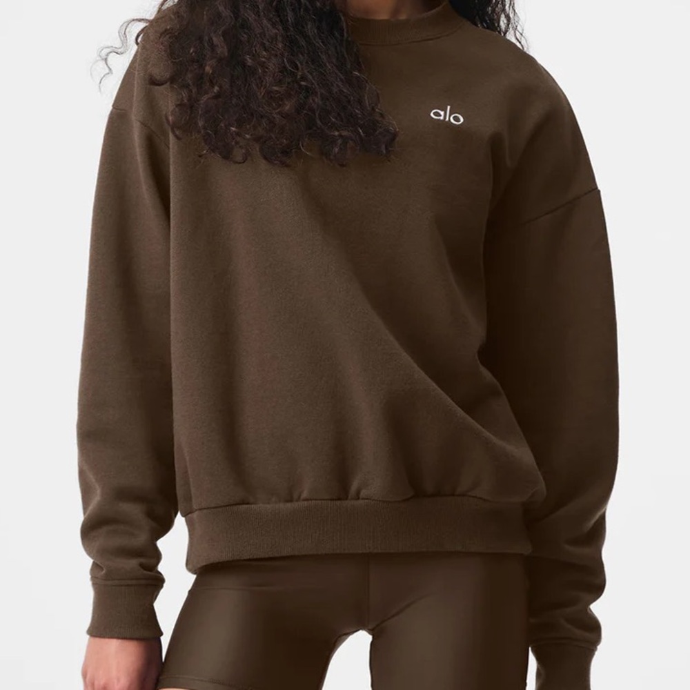 ALO Yoga Brown Crew Neck Sweater/Espresso color - BRAND NEW